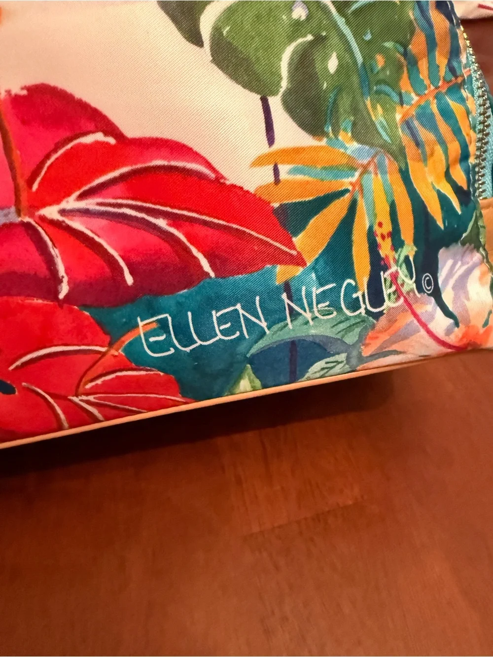 Ellen Negley Tropical Beach Watercolor Hobo Shoulder Bag Purse